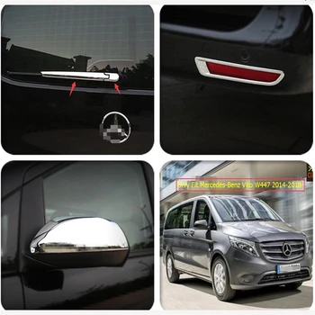 

Yimaautotrims Chrome Exterior Refit Kit For Mercedes Benz Vito W447 2014 - 2019 Rear Fog Lamps / Wiper / Rearview Mirror Cover