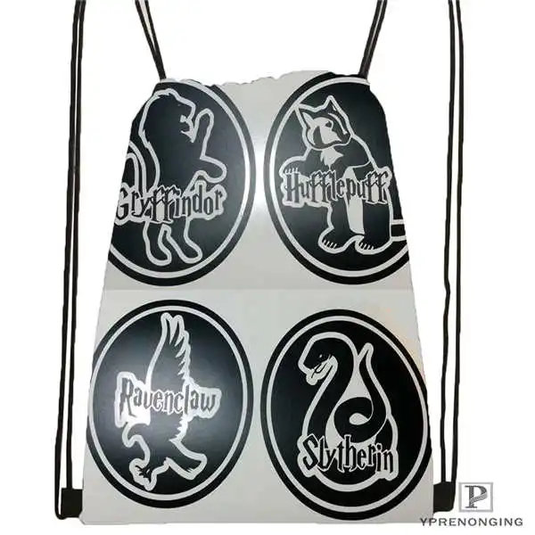 Drawstring Backpack Custom Hufflepuff походная сумка на шнурке милый рюкзак для детей(черная спинка) 31x40 см#180531-03-76 - Цвет: Drawstring Backpack
