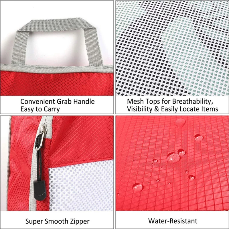 4PCS Dampproof Bag Foldable Clothes Finishing Bag For Travel Compressible Waterproof Storage Bag With Handle Luggage Organizer