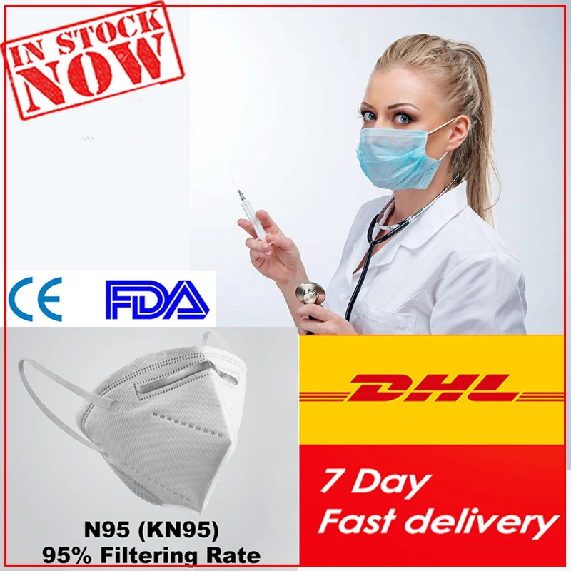 

100 pcs FFP2 N95 Mask Bacteria Proof AntiVirus 3 Layers Anti PM2.5 Safety Dust Mask Face Masks Anti Virus Mouth Respirator