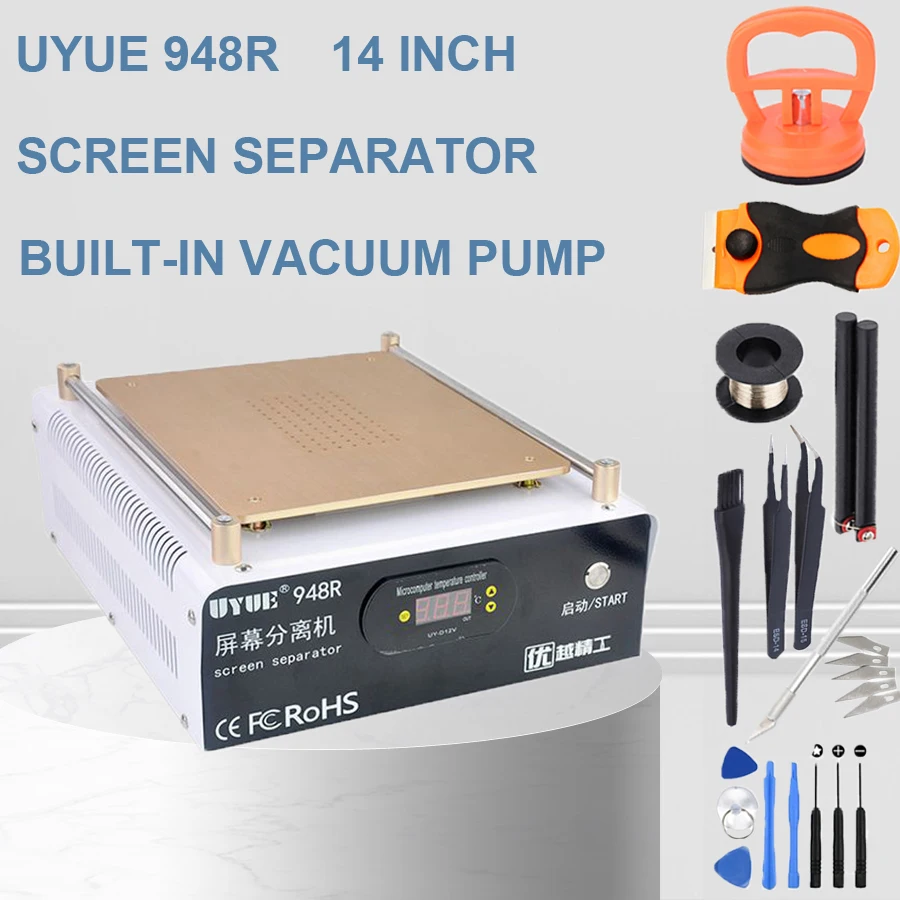 package 2 UYUE 948R 14 дюймов ЖК-сепаратор машина встроенный насос Мобильный телефон стекло Ремонт ЖК-разделитель сенсорного экрана машина - Цвет: package 2