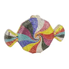 Красочные конфеты Роскошные клатчи милый бриллиант кристалл кошелек свадебные сумочки женские вечерние сумки сумочки для выпускного SC579