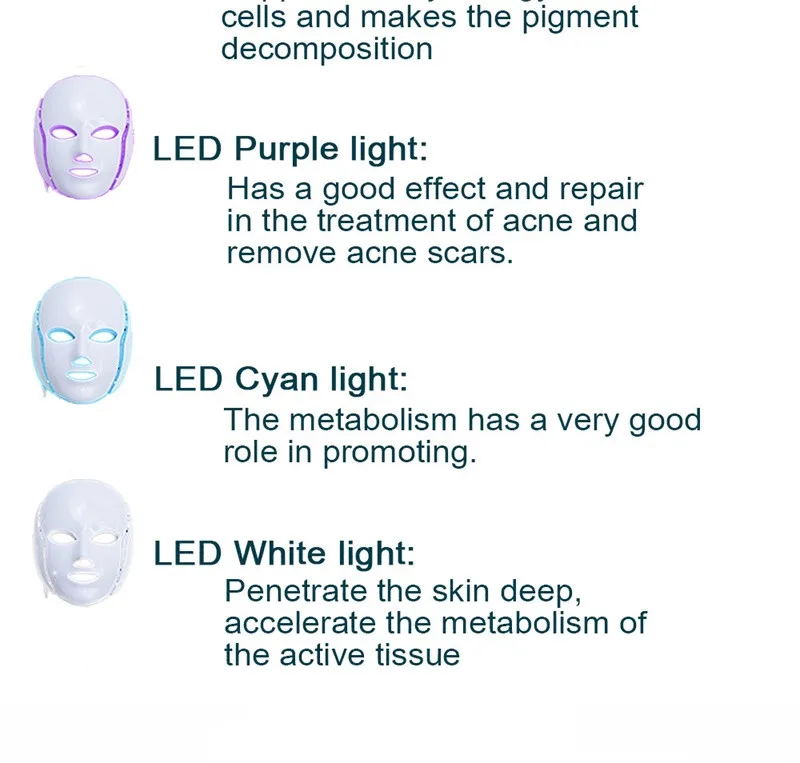 LED Facial Mask Belleza Facial Beauty Skin Rejuvenation Photon LED Mask Masque Therapy Anti Wrinkle Acne Tighten Skin Care Tool