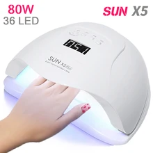 SUN 5X Plus, УФ светодиодный светильник для ногтей, сушилка 80 Вт/36 Вт, ледяная лампа для маникюра, гелевая лампа для ногтей, лампа для сушки гель-лака