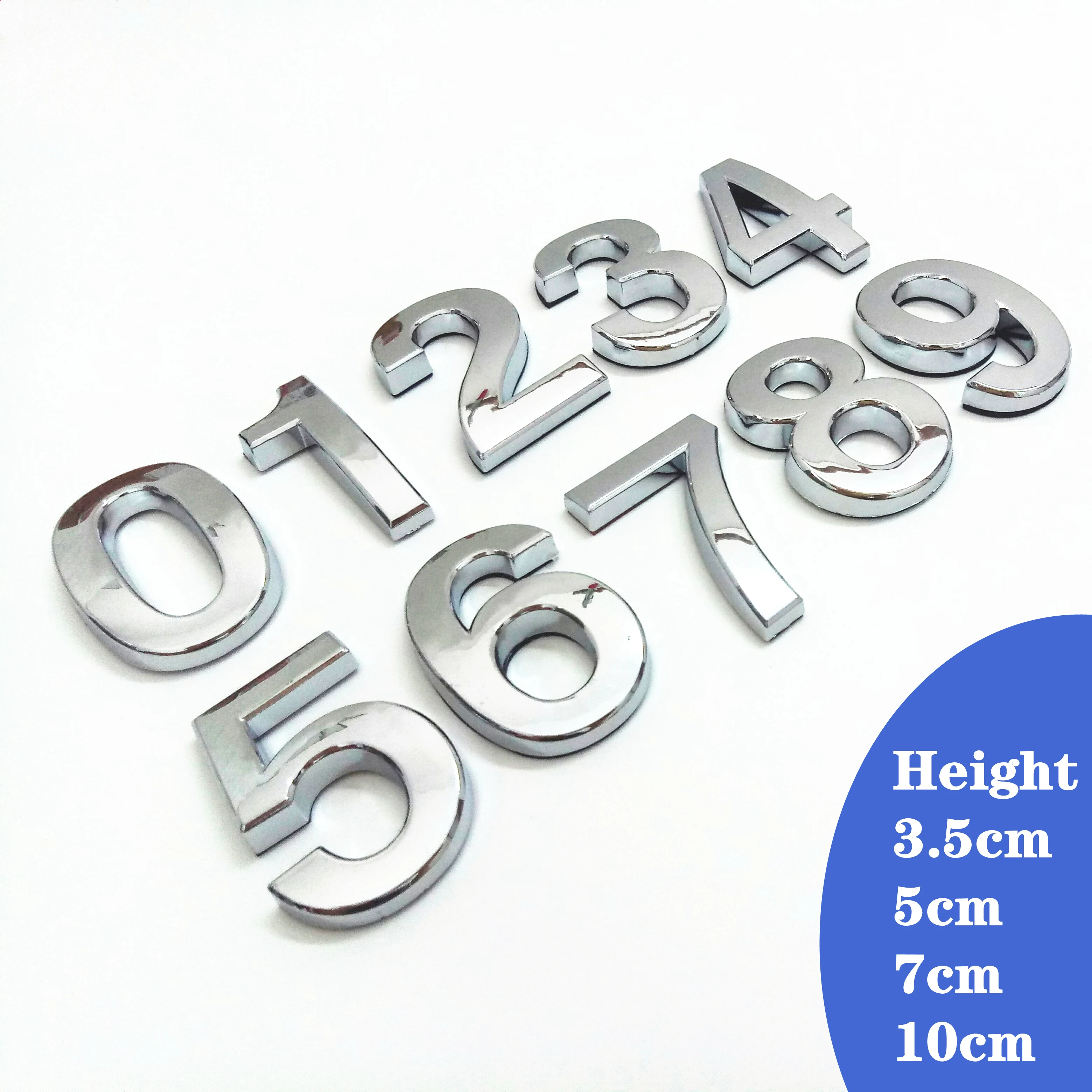 House Number Signs 0123456789 Door Number Modern Plaque House Number Hotel Door Address Digits Sticker Plate Sign ABS Plastic