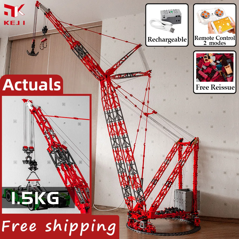 Keji Moc-77733 Mammet Ptc-200-Ds Ring Crane Rc Fai Da Te Telecomando Building Blocks Modello Mattoni Kit Giocattoli Regalo Di Natale