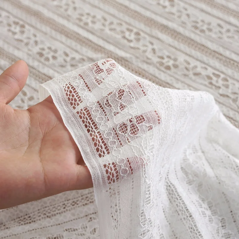 Белая полая полосатая скатерть кружевная ткань Европейский Романтический свадебный декоративный прямоугольный стол ткань универсальный чехол