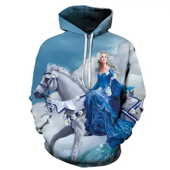 

Horse&Princess 3D Print Sweatshirts Men Hoodies Tracksuit Pullover Autumn Winter Hoody Hooded Coat Brand Drop Ship ZOOTOP BEAR