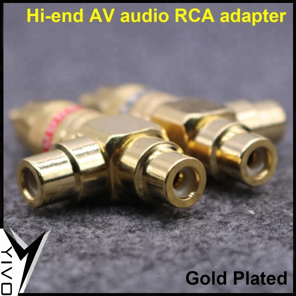 Hi-end 3 jack Double 2 RCA Female to 1 RCA штекер позолоченный, разъем и адаптер для аудио и видео