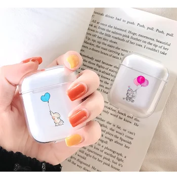 

Balloon Elephant Earphone Case For Apple airpods Case Cartoon Bluetooth Earphone Case For Airpods Transparent Silicone Soft Case