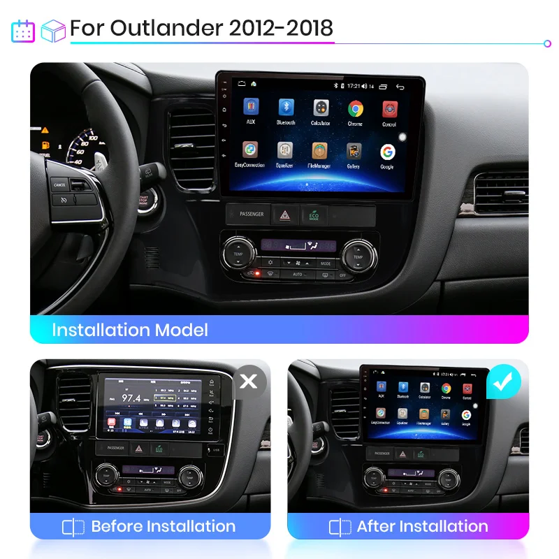Автомагнитола Junsun V1 2 + 32 ГБ Android 10 0 DSP для Outlander 3 2012 2018 мультимедийный видеоплеер