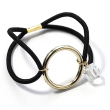 Yanqueens 1 шт. Круглый Круг с Хрустальная лента для волос держатели для волос резинки для волос Эластичные аксессуары для волос для девочек и женщин