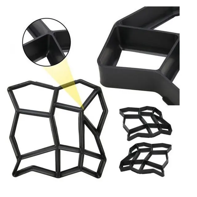 Kerti Burkolat Cement Tégla Beton Formák Barkáit Műanyag Út Készítő Kőút Penész Újrafelhasználható Dekorációs Szerszámok - Image 2