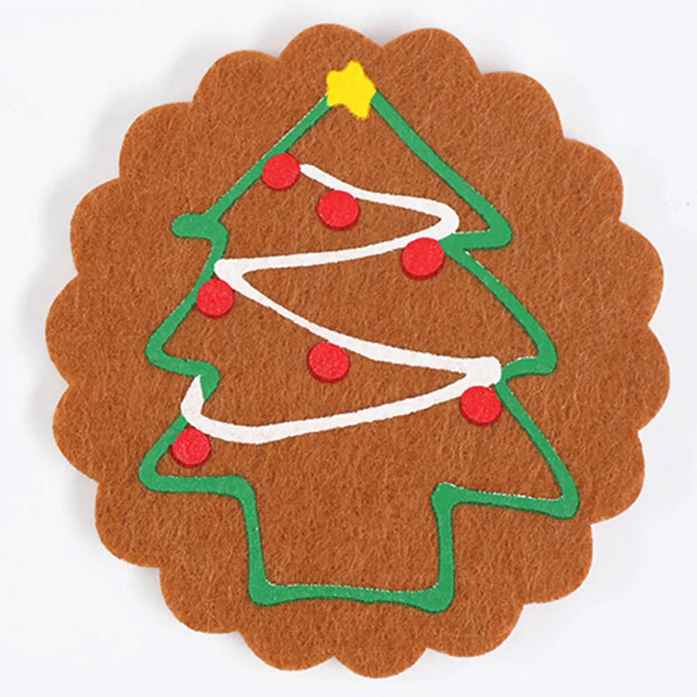 drink coasters Xmas Tree/ Star/ Garland Pattern Coasters Placemat Christmas Dinner Table Decor onderzetters voor glazen