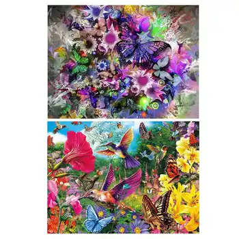 

Full Drill Round 5D DIY Diamond Painting"Pretty Butterfly"& Full 5D Diy Diamond Painting Cross Stitch "Butterfly Bird"