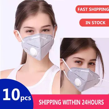 

10pcs KN95 Mask Mouth Face Mask 95% Filtration Face Mask Breathable KN95 Masks Elastic Earloop Filter Mask In stock