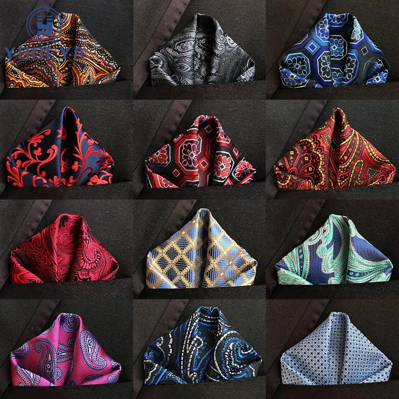 

Luxury Men's Silk Handkerchief Floral Paisley Jacquard Woven Pocket Square Hanky 25 * 25cm For Adult Wedding Party Chest Towel