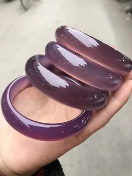 

2020 Fine Jewelry 100% Natural Beautiful Violet Noble Purple Jade Gemstone Bangle Women Bracelet Free Shipping