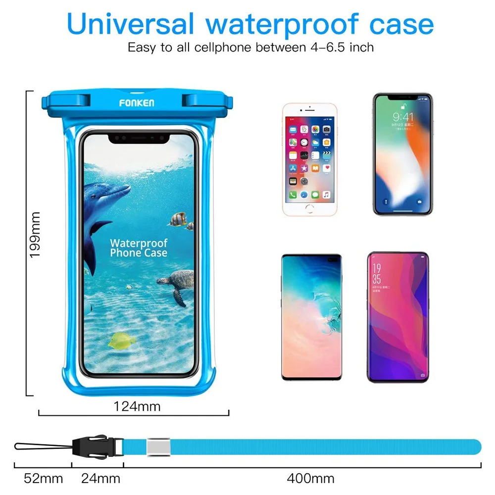 FONKEN Waterproof Case For Phone Full View Universal Soft Phone Cover For iPhone Water Proof Dry Bag For Samsung A50 A51 Case images - 6