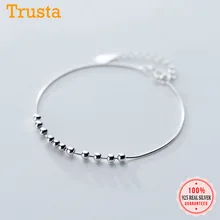 Trusta Подлинная Мода 925 пробы серебро сладкий бисер змея Чиан 16 см браслет для женщин девочек леди ювелирные изделия подарок DS2374
