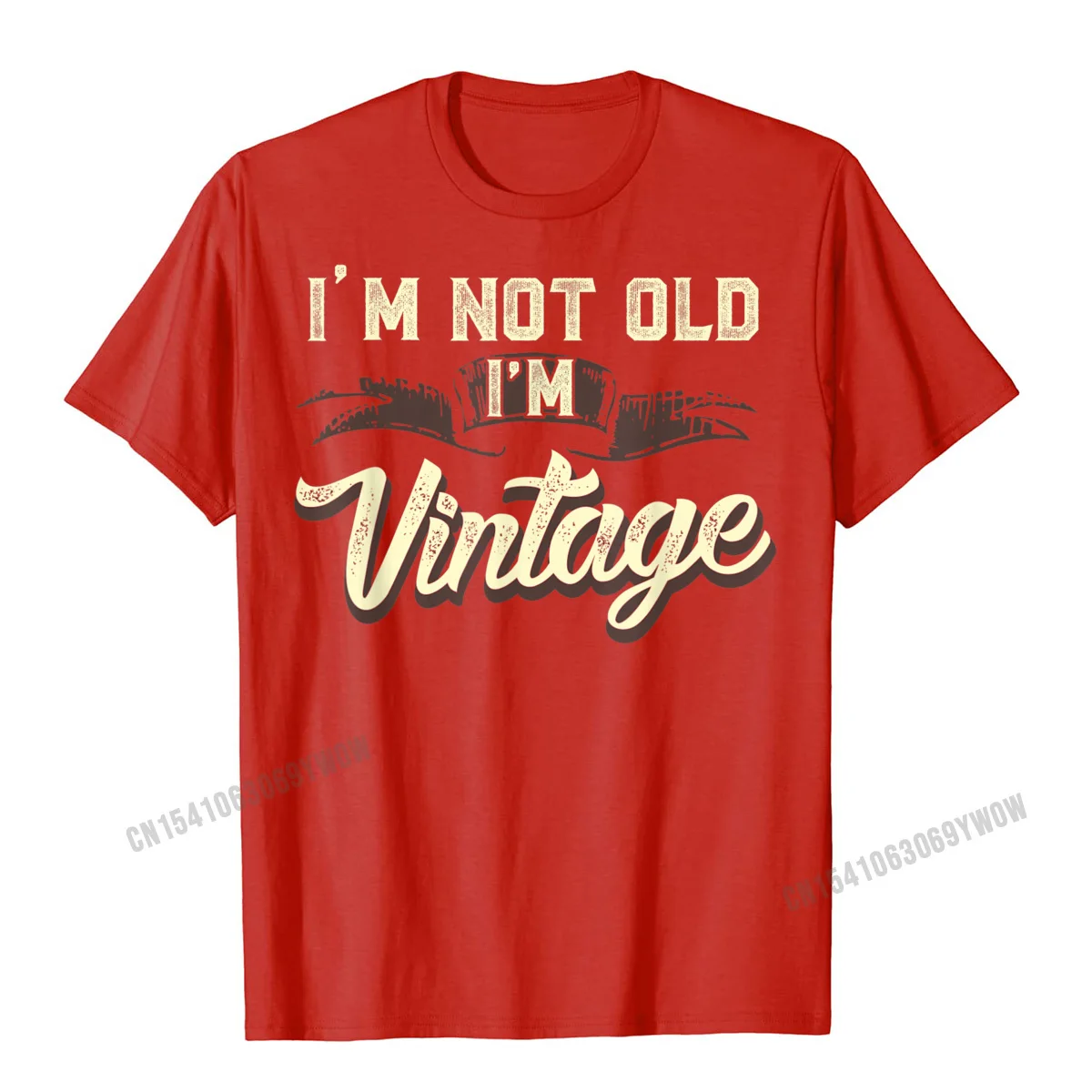 Fitted Summer Street T Shirt Crewneck 100% Cotton Mens Tops & Tees Short Sleeve Summer/Autumn Street Tee-Shirts Im Not Old Im Vintage Funny Adult Mens T-Shirt Gifts For Dad__785 red