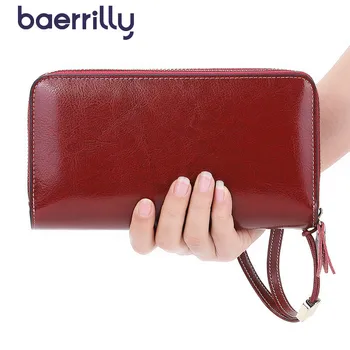 

Ladies Wallet With Cell Phone Pocket Female Rfid Blocking Wallet Genuine Leather Long Women Clutch Bag High-capacity Card Holder