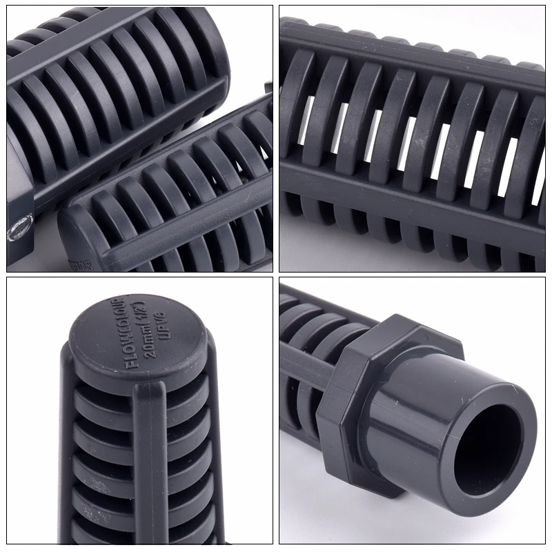 20 ~ 63 mm UPVC Aquariumfilter Interner Aquarium-Wassereinlass-Wasserpumpenfilter, PVC-durchlässige Kappe Blumenkorb Siebsieb – Detail 10