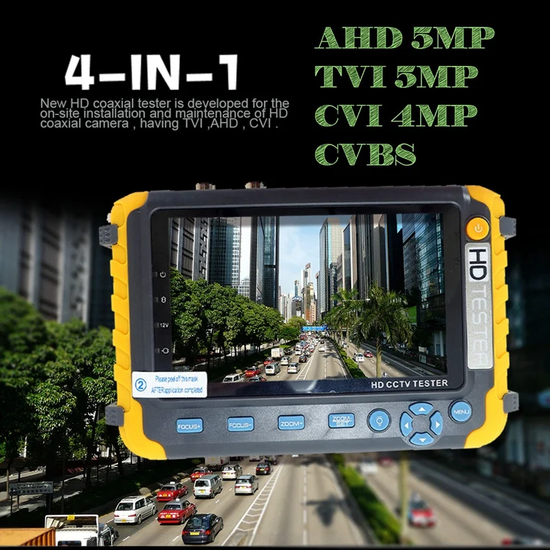 5 дюймов Tft Lcd Hd 5Mp Tvi Ahd Cvi Cvbs аналоговая камера безопасности тестер монитор в одном Cctv тестер Vga Hdmi вход Iv8W(Eu Plug