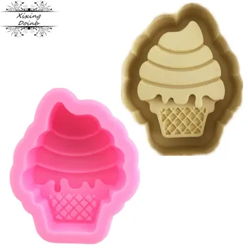 

3D ice cream cone shape silicone mold fudge DIY Party cake decoration tool candy clay Chocolate Mold