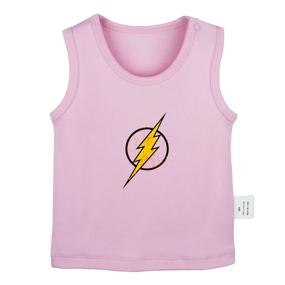 JcBabyYV446P DC Comic the Flash Symbol Super Hero The Flash Barry Allen, Детские майки футболки для новорожденных жилет для малышей хлопковая одежда для новорожденных без рукавов - Цвет: JcBabyYV446P