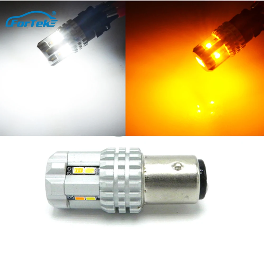 

FORTEK LED Bulb Car Turn Signal Light Without Canbus Amber White 3020 12SMD 1157