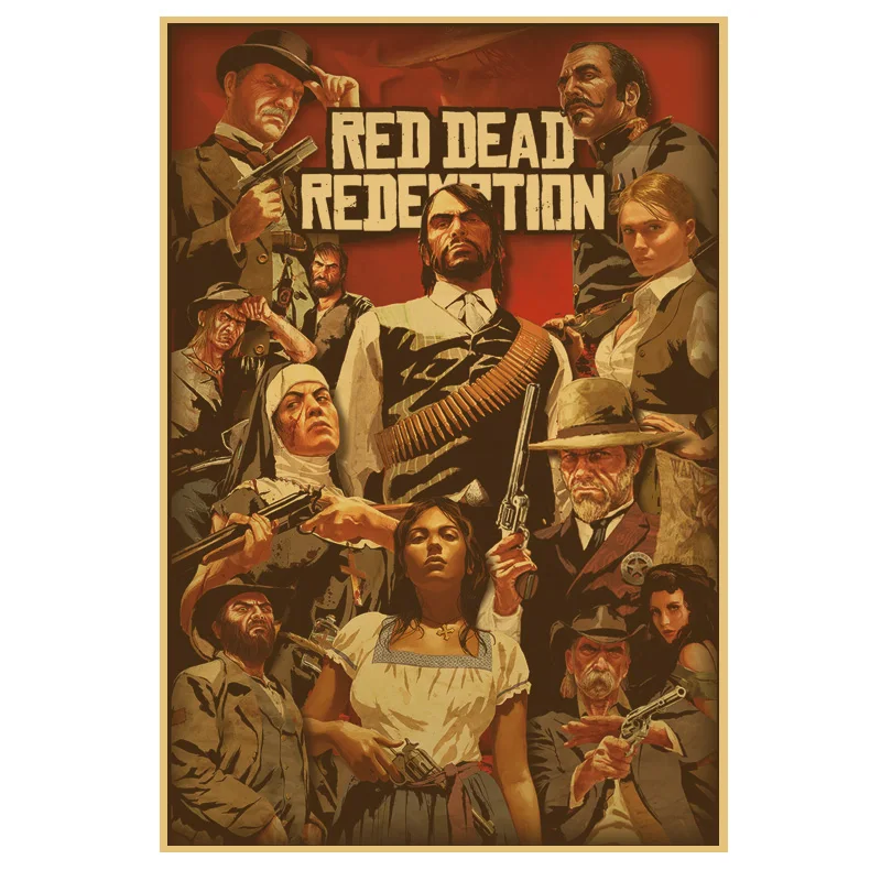 Red dead redemption 2ゲームポスター,家の装飾,30x45cm,レトロな 