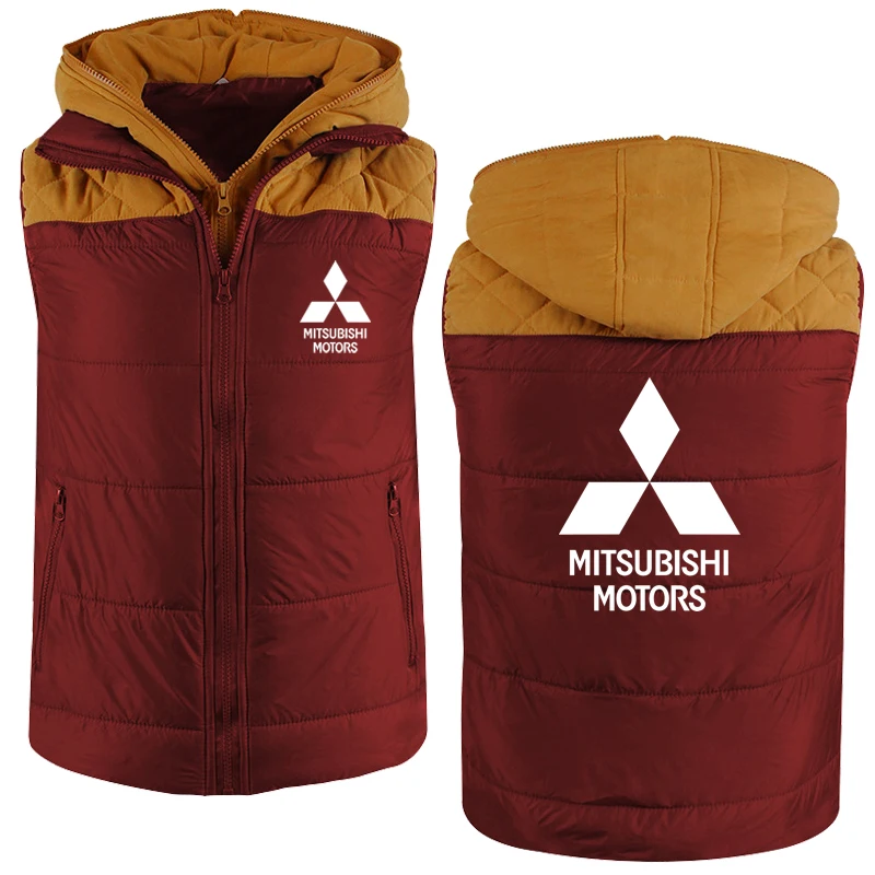 

Men's jackets Mitsubishi Car Logo Print Casual sleeveless Harajuku Sweatshirts Men's Hoodie zipper Jacket Man Hoody
