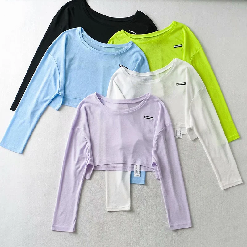 Mermaid Curve Sports T-Shirts for Female Autumn Running Fitness Yoga