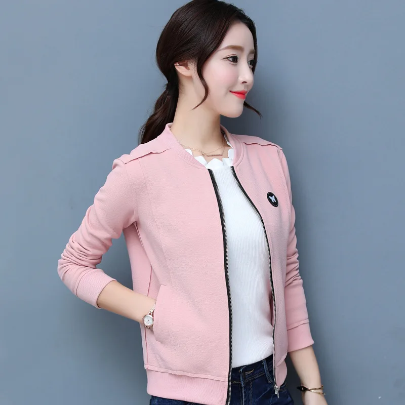 

Figure Rong Autumn New Style Jacket Women's Pink Fresh Casual Modify Small Coat of Goods