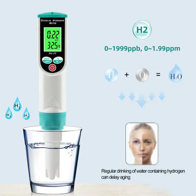Dissolve Hydrogen Meter High Accuracy Electrode LCD Definition Display Water Quality Tester tidy | Инструменты