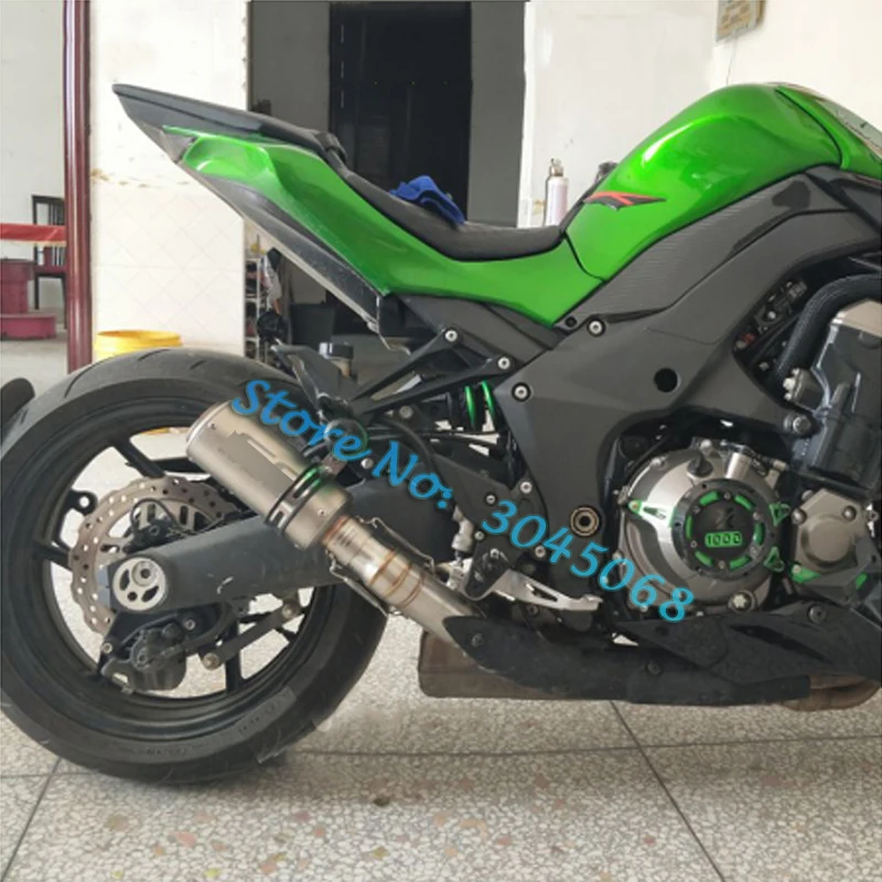 Полная система мотоцикла GP выхлопная труба для Kawasaki Z1000 Z1000SX 2010- Модифицированная мото Передняя средняя Соединительная труба карбоновый глушитель