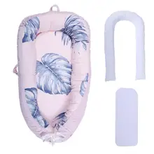 Детская бионическая кровать с принтом, многофункциональная туристическая детская кроватка, хлопковый матрас для новорожденных