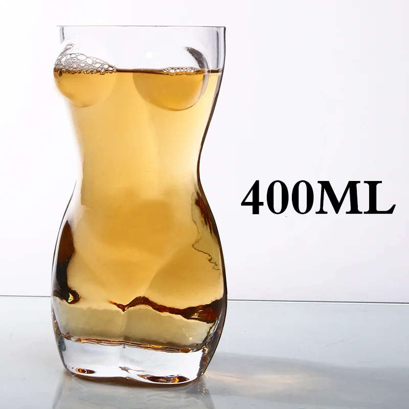 3 400ml Креативные модели, прозрачная стеклянная пивная кружка, чашка для тела, бар, ночной клуб, мачо, красота, личность - Цвет: 3 400ml