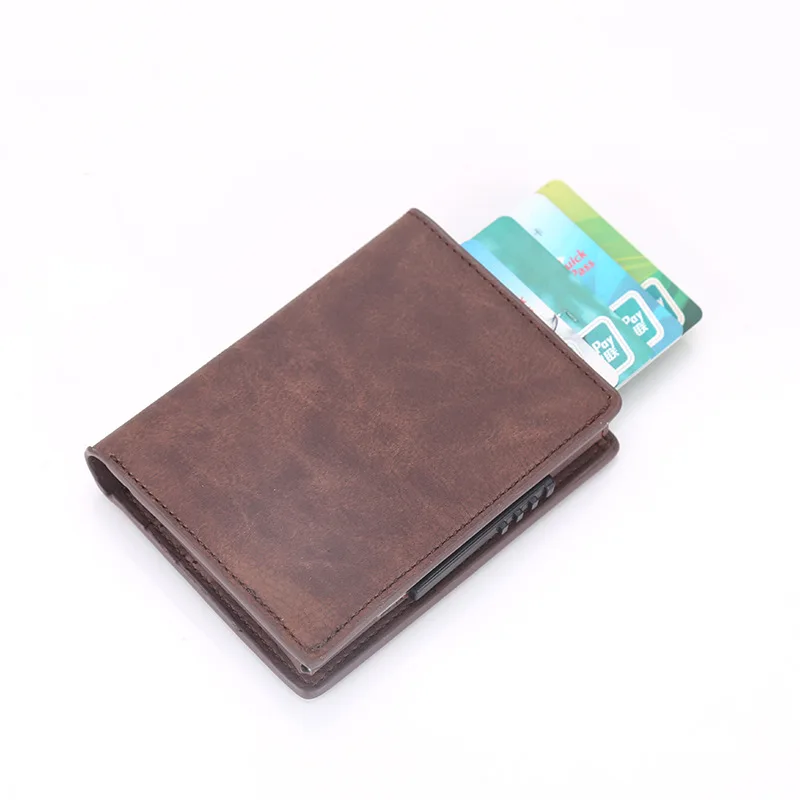 Customizable Slim Leather & Metal Pop-Up Wallet