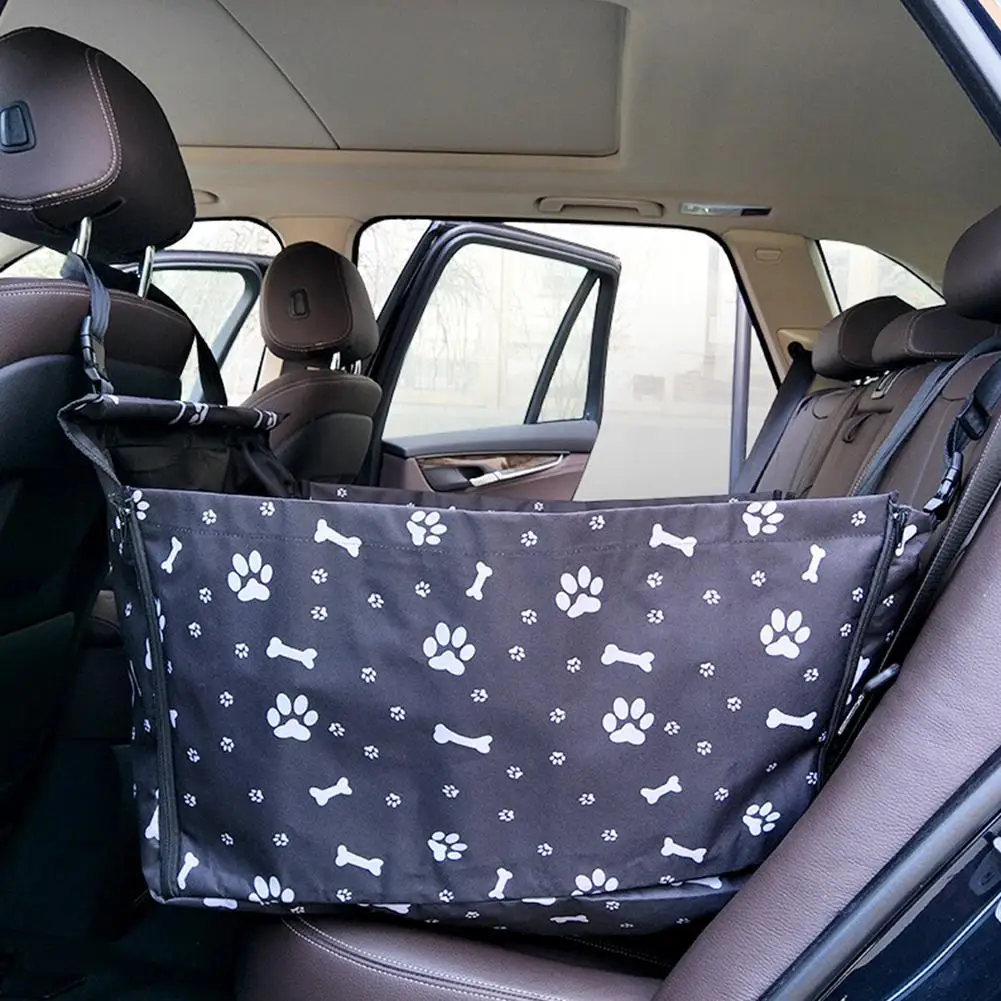 Black bone footprint TPFOCUS Pet Подушка водонепроницаемый двухслойный автомобиль для животных-Навесная Подушка висячая сумка ткань Оксфорд водонепроницаемые, влажность-устойчив к чистке - Цвет: Black bone footprint