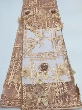 

2019 New style French net lace fabric 3D flower African tulle mesh lace fabric high quality african lace fabric