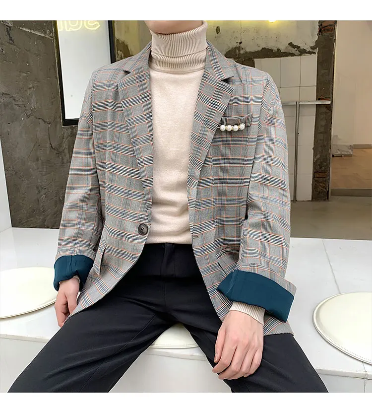 Блейзер masculino chaquetas para show куртка клуба свободное Сетчатое праздничное пальто молодежная мода