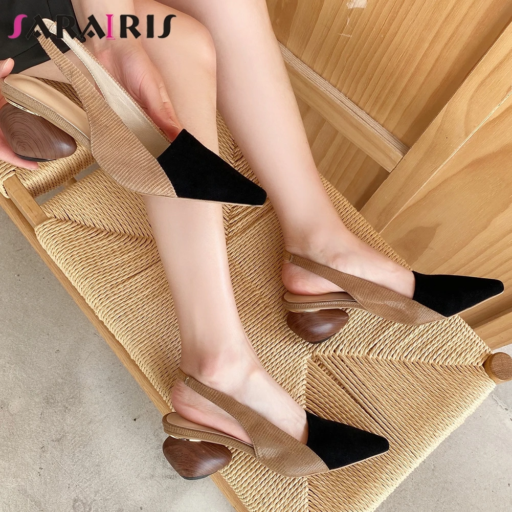 SARAIRIS/женские туфли лодочки с закругленным носком на каблуке коллекция 2020 года