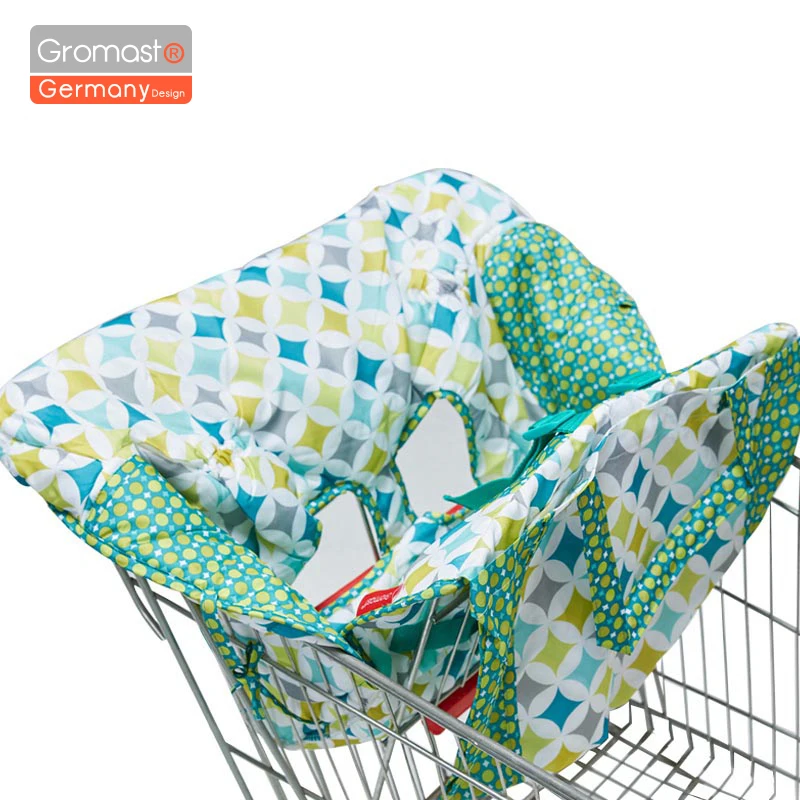 Моющиеся складные детские подушки для покупок на колесиках, Детские Чехлы для супермаркетов, Защитные чехлы для стульев, 2 в 1 - Цвет: Blue