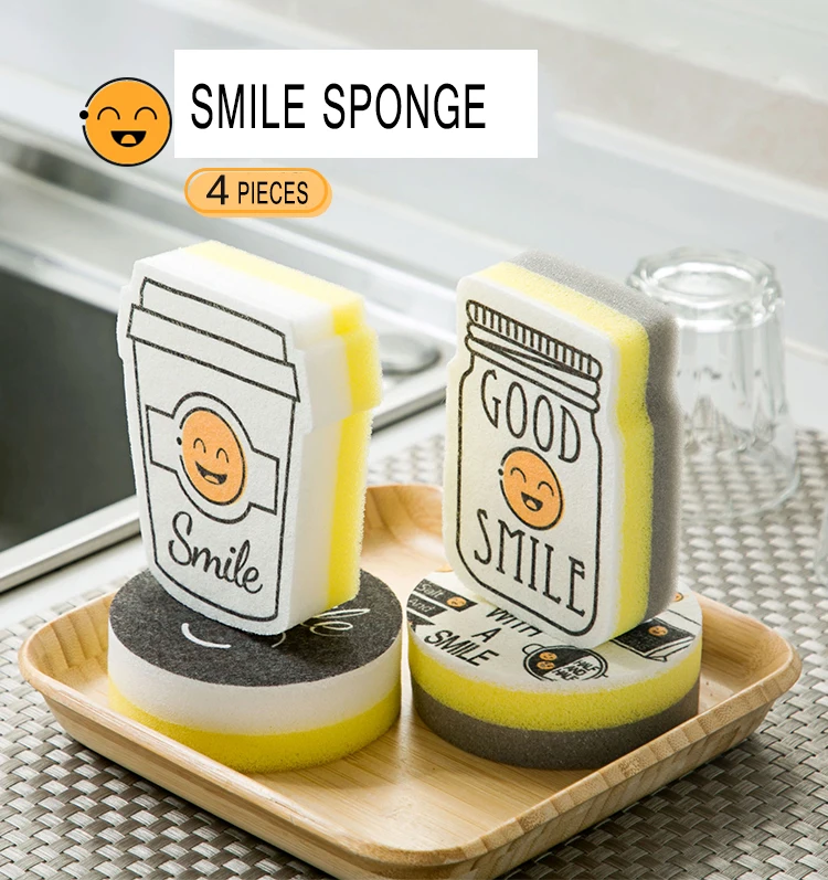 Cute Fruit-Shape Thickened Kitchen Sponge, Multifunctional Wipe  Decontamination Lightweight Cleaning