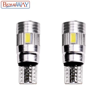 

BraveWay 2pcs W5W Turn Signal Light Led Car Light Bulbs 6000K Clearance Break Lights Dashboard Reading Door Lighting Bulb DC 12V