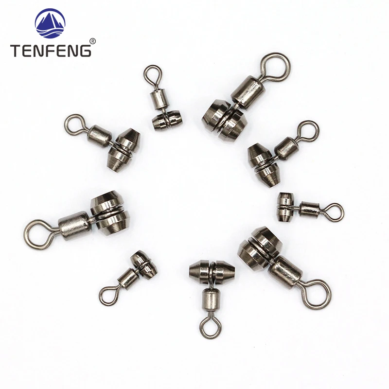 300pcs Fishing Swivels 3 Ways Stainless Steel Connector Rolling Bearing