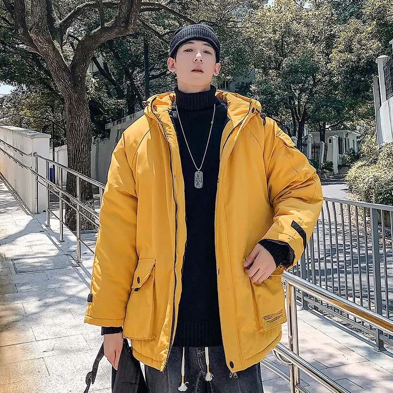 

Spring Autumn Coat Outwear Streetwear Man Cotton-Padded Clothes Jacket Mens Windbreaker Clothing Male Pockets Oversize Jacket
