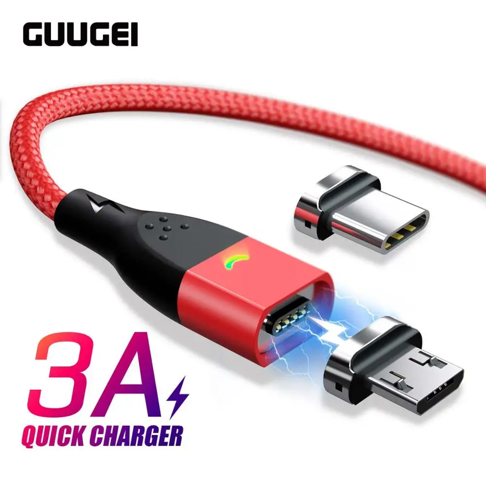 

GUUGEI Magnetic USB Data Cable Type C Adapter Micro Cable Fast Charging For Android Type-C Wire USB-C Microusb Quick Charging